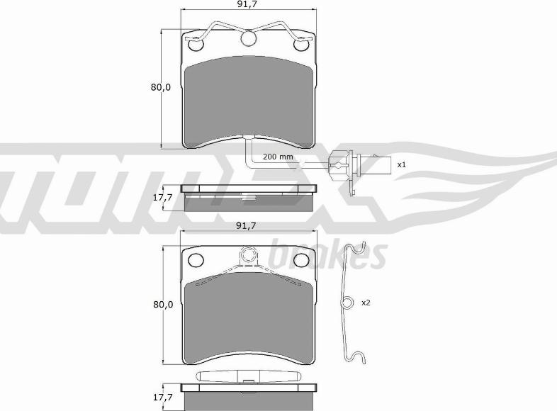 TOMEX brakes TX 10-641 - Тормозные колодки, дисковые, комплект parts5.com