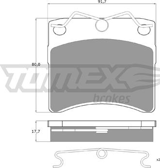 TOMEX brakes TX 10-64 - Тормозные колодки, дисковые, комплект parts5.com