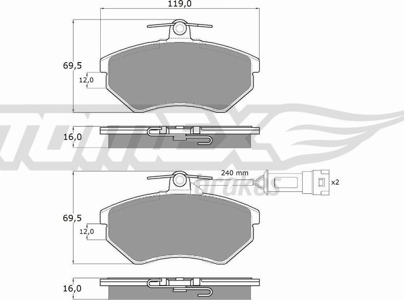 TOMEX brakes TX 10-631 - Тормозные колодки, дисковые, комплект parts5.com