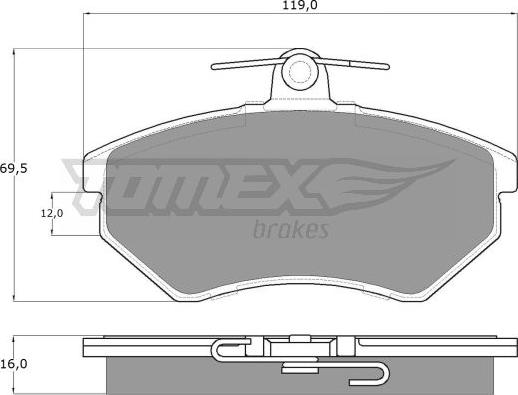 TOMEX brakes TX 10-63 - Тормозные колодки, дисковые, комплект parts5.com