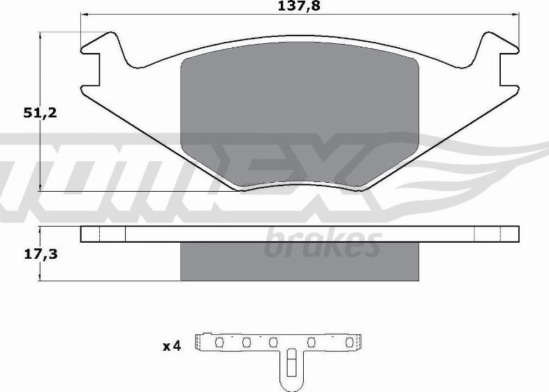 TOMEX brakes TX 10-15 - Тормозные колодки, дисковые, комплект parts5.com