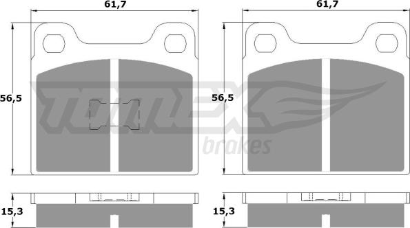 TOMEX brakes TX 10-16 - Тормозные колодки, дисковые, комплект parts5.com