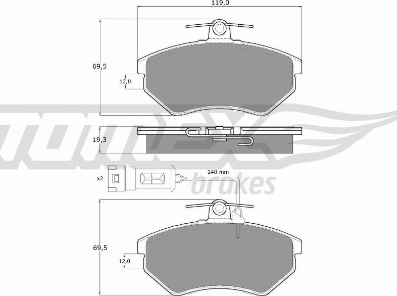 TOMEX brakes TX 10-111 - Тормозные колодки, дисковые, комплект parts5.com