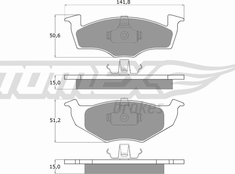 TOMEX brakes TX 10-851 - Тормозные колодки, дисковые, комплект parts5.com