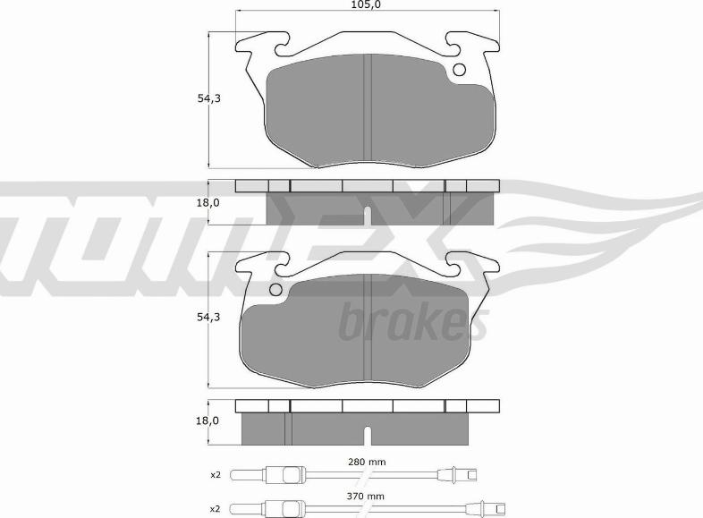 TOMEX brakes TX 10-341 - Тормозные колодки, дисковые, комплект parts5.com