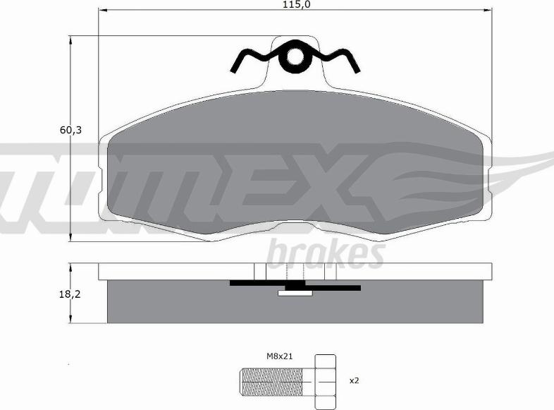 TOMEX brakes TX 10-27 - Тормозные колодки, дисковые, комплект parts5.com