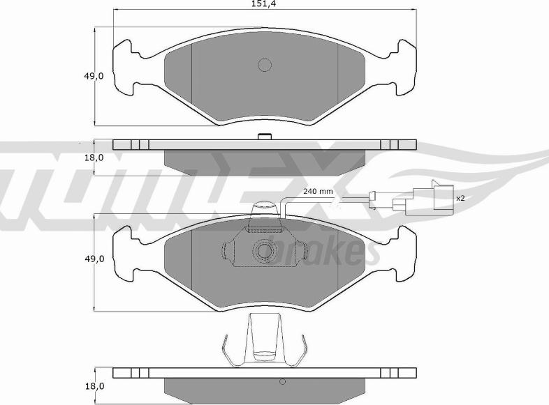 TOMEX brakes TX 10-794 - Тормозные колодки, дисковые, комплект parts5.com