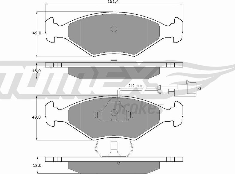 TOMEX brakes TX 10-791 - Тормозные колодки, дисковые, комплект parts5.com