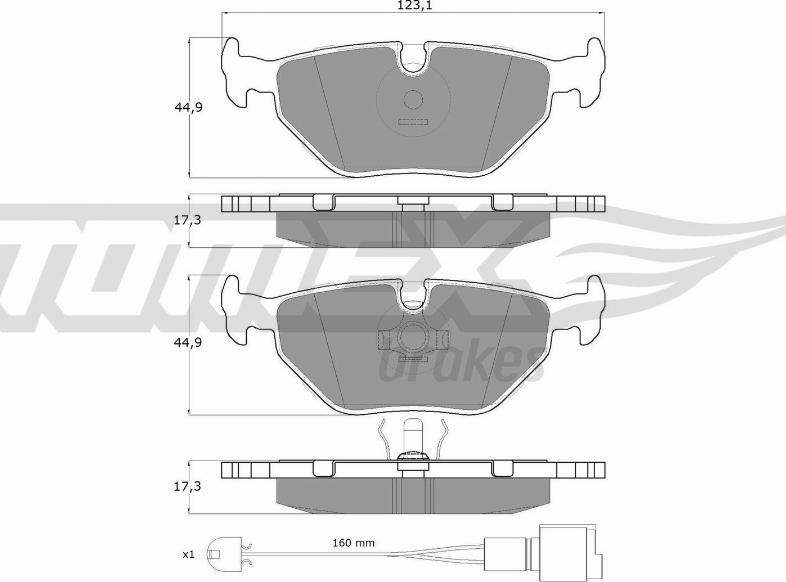 TOMEX brakes TX 10-701 - Тормозные колодки, дисковые, комплект parts5.com