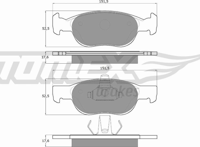 TOMEX brakes TX 10-71 - Тормозные колодки, дисковые, комплект parts5.com