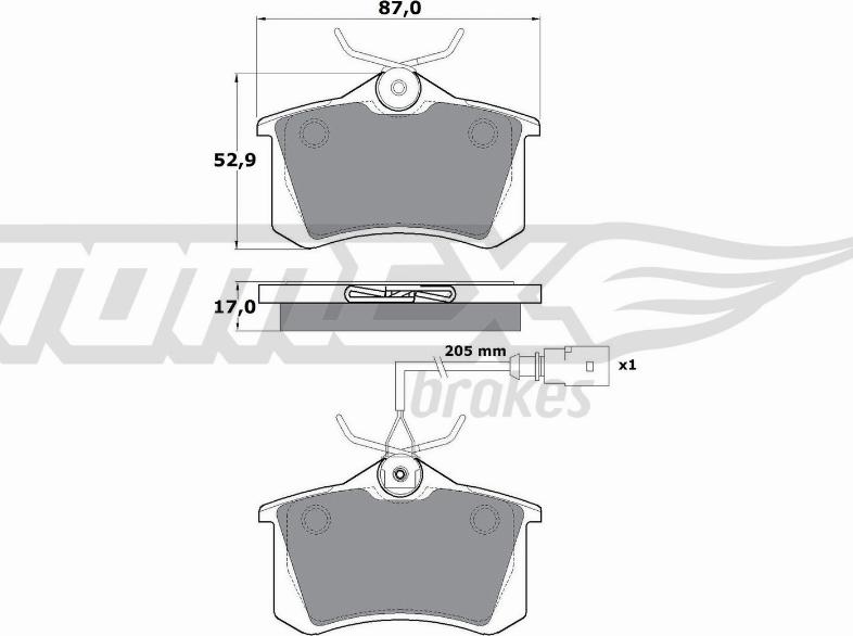 TOMEX brakes TX 10-782 - Тормозные колодки, дисковые, комплект parts5.com