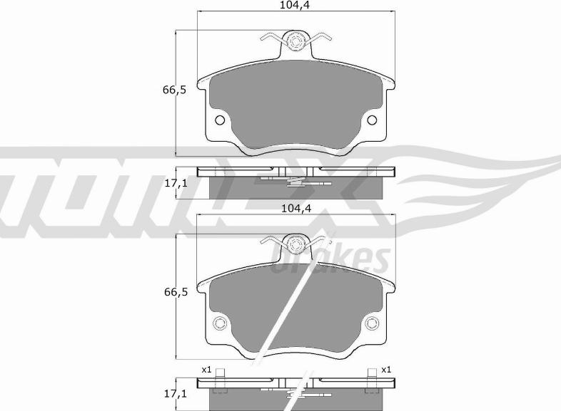 TOMEX brakes TX 10-73 - Тормозные колодки, дисковые, комплект parts5.com