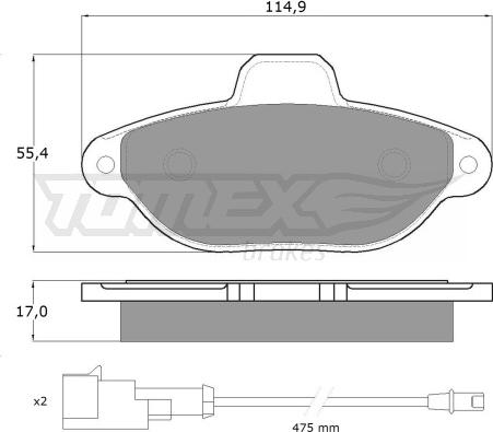 TOMEX brakes TX 10-721 - Тормозные колодки, дисковые, комплект parts5.com