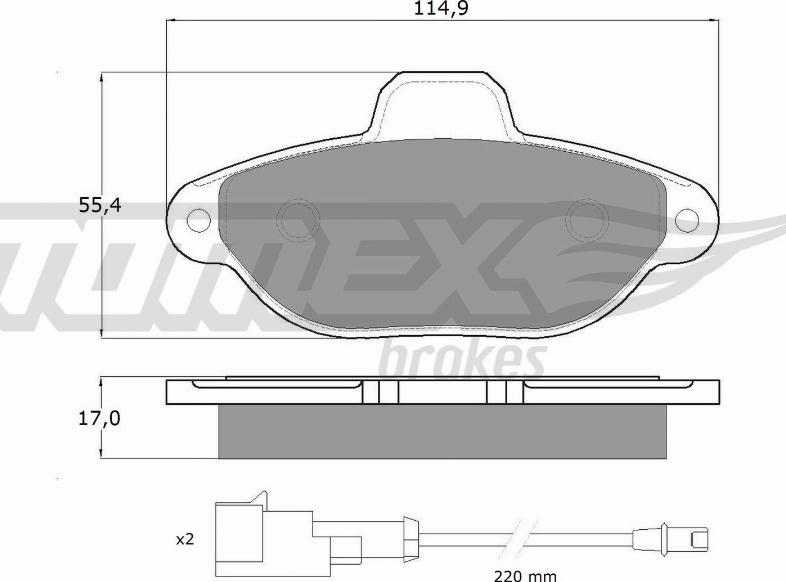 TOMEX brakes TX 10-72 - Тормозные колодки, дисковые, комплект parts5.com