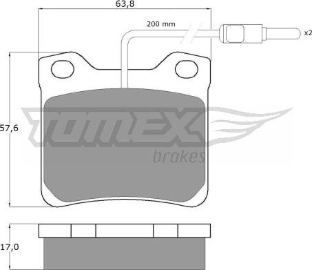 TOMEX brakes TX 11-95 - Тормозные колодки, дисковые, комплект parts5.com