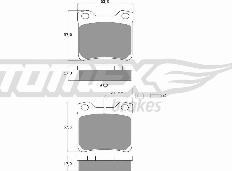 TOMEX brakes TX 11-95 - Тормозные колодки, дисковые, комплект parts5.com