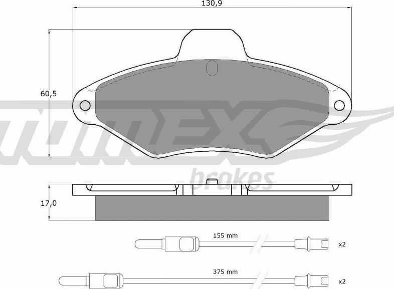 TOMEX brakes TX 11-90 - Тормозные колодки, дисковые, комплект parts5.com