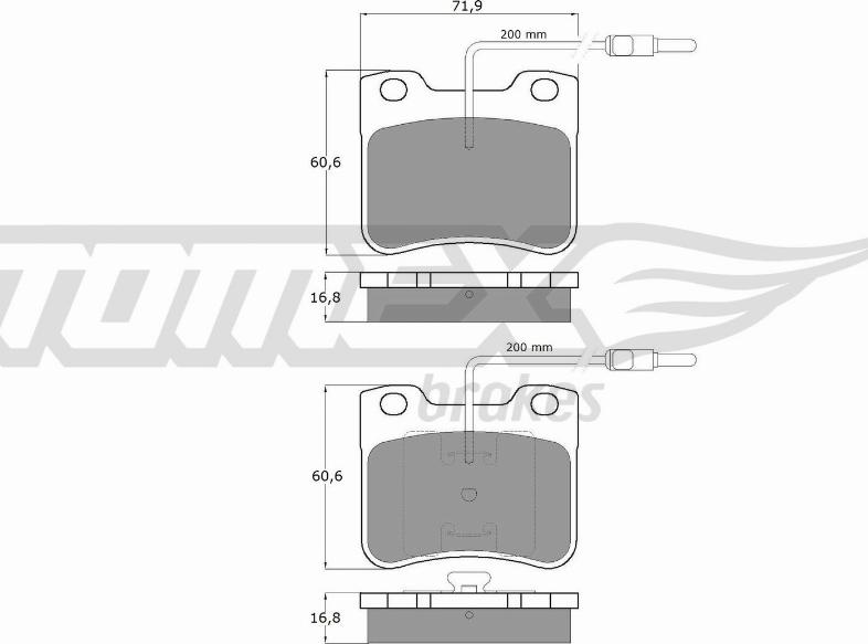 TOMEX brakes TX 11-97 - Тормозные колодки, дисковые, комплект parts5.com