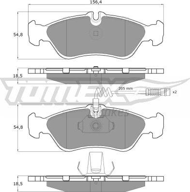 TOMEX brakes TX 11-491 - Тормозные колодки, дисковые, комплект parts5.com