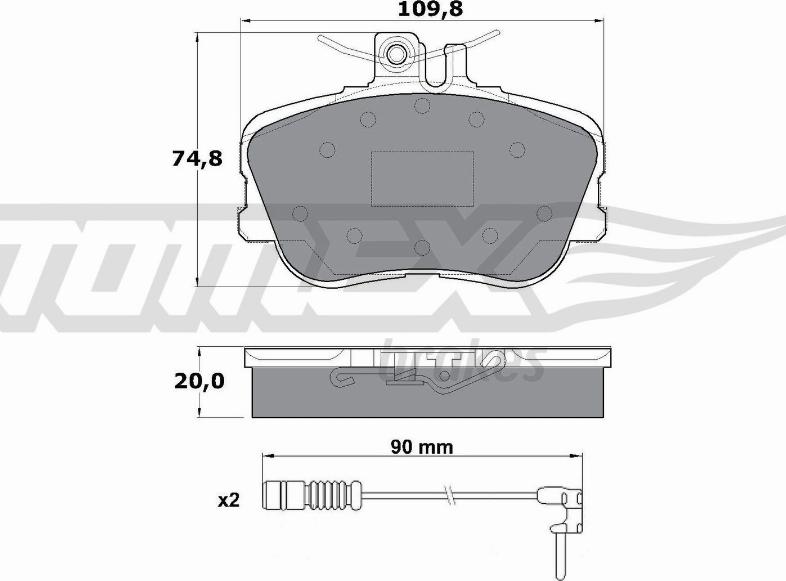 TOMEX brakes TX 11-461 - Тормозные колодки, дисковые, комплект parts5.com