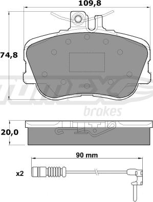 TOMEX brakes TX 11-461 - Тормозные колодки, дисковые, комплект parts5.com