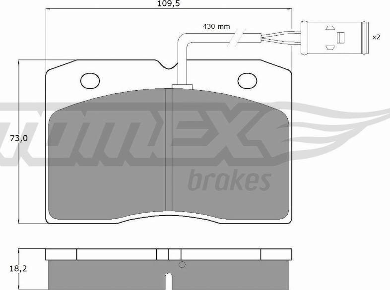 TOMEX brakes TX 11-40 - Тормозные колодки, дисковые, комплект parts5.com