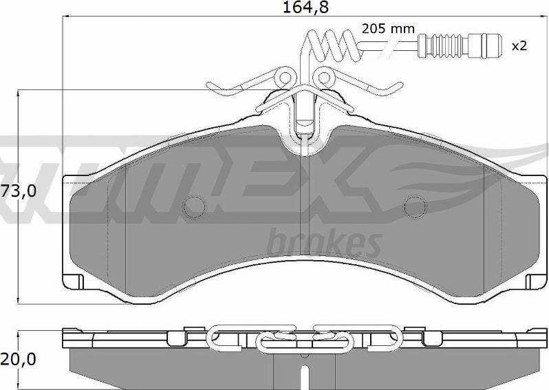 TOMEX brakes TX 11-481 - Тормозные колодки, дисковые, комплект parts5.com