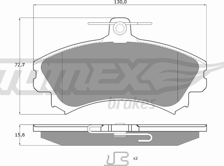 TOMEX brakes TX 11-52 - Тормозные колодки, дисковые, комплект parts5.com