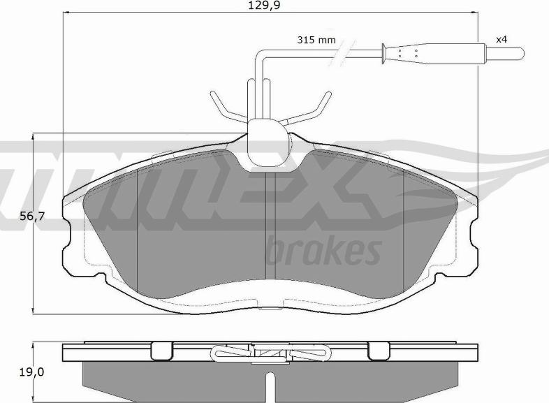 TOMEX brakes TX 11-62 - Тормозные колодки, дисковые, комплект parts5.com