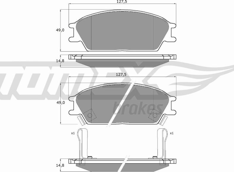 TOMEX brakes TX 11-05 - Тормозные колодки, дисковые, комплект parts5.com