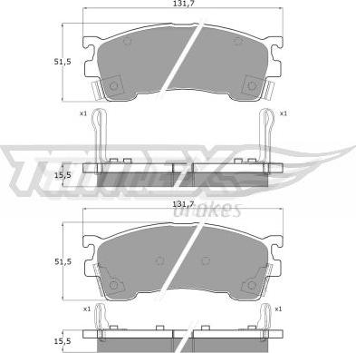 TOMEX brakes TX 11-02 - Тормозные колодки, дисковые, комплект parts5.com