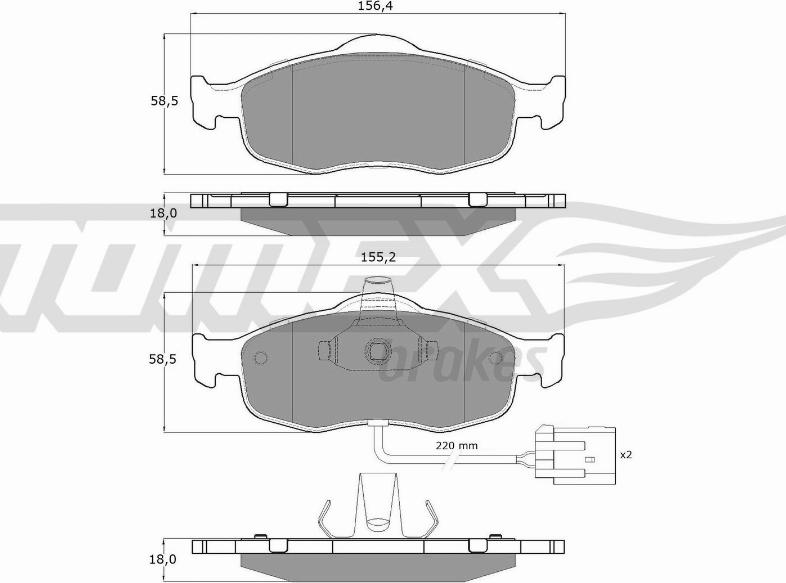 TOMEX brakes TX 11-191 - Тормозные колодки, дисковые, комплект parts5.com