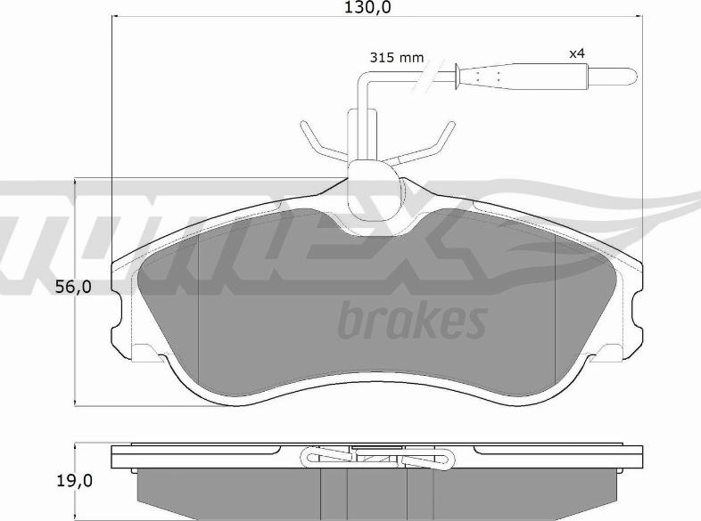 TOMEX brakes TX 11-12 - Тормозные колодки, дисковые, комплект parts5.com