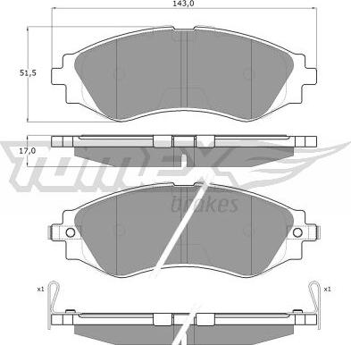 TOMEX brakes TX 11-80 - Тормозные колодки, дисковые, комплект parts5.com