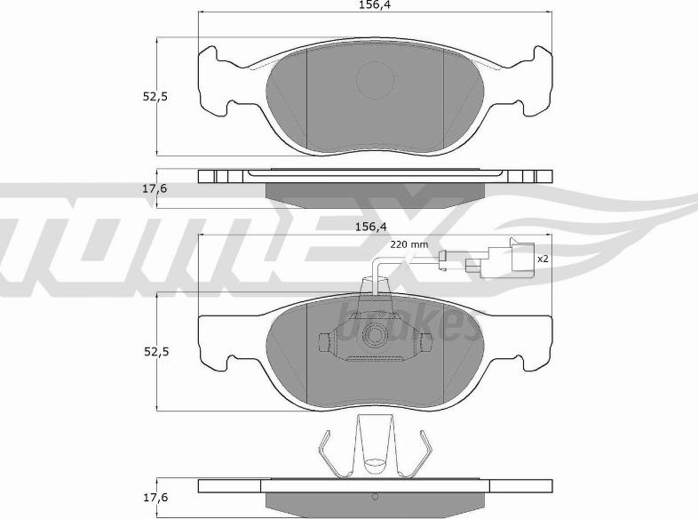 TOMEX brakes TX 11-87 - Тормозные колодки, дисковые, комплект parts5.com