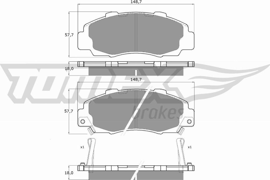 TOMEX brakes TX 11-37 - Тормозные колодки, дисковые, комплект parts5.com