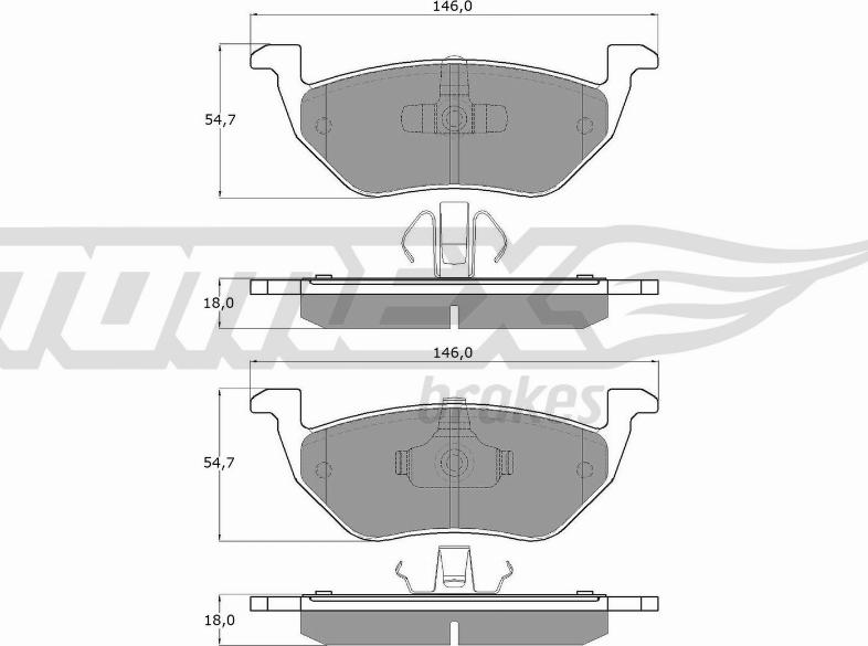 TOMEX brakes TX 18-95 - Тормозные колодки, дисковые, комплект parts5.com