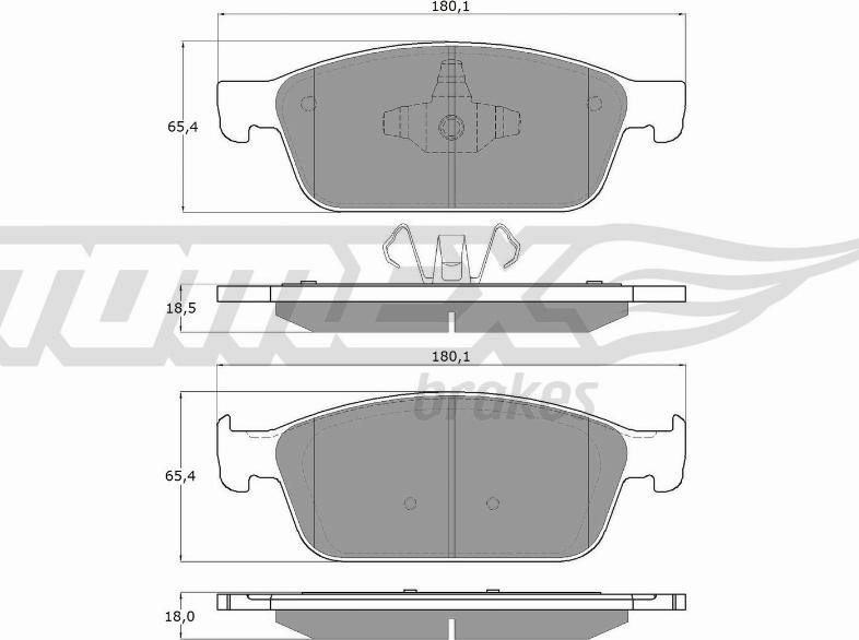 TOMEX brakes TX 18-91 - Тормозные колодки, дисковые, комплект parts5.com