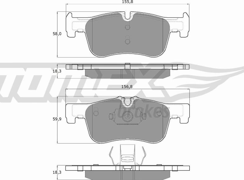 TOMEX brakes TX 18-46 - Тормозные колодки, дисковые, комплект parts5.com