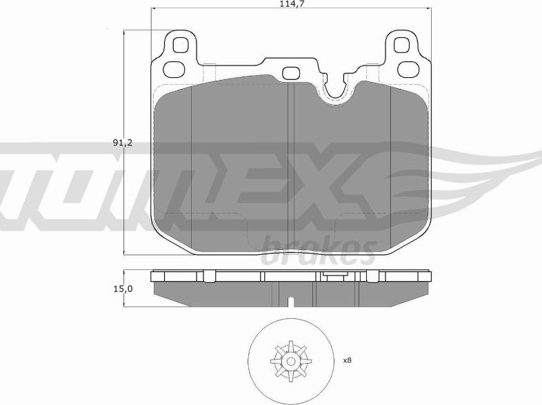 TOMEX brakes TX 18-481 - Тормозные колодки, дисковые, комплект parts5.com