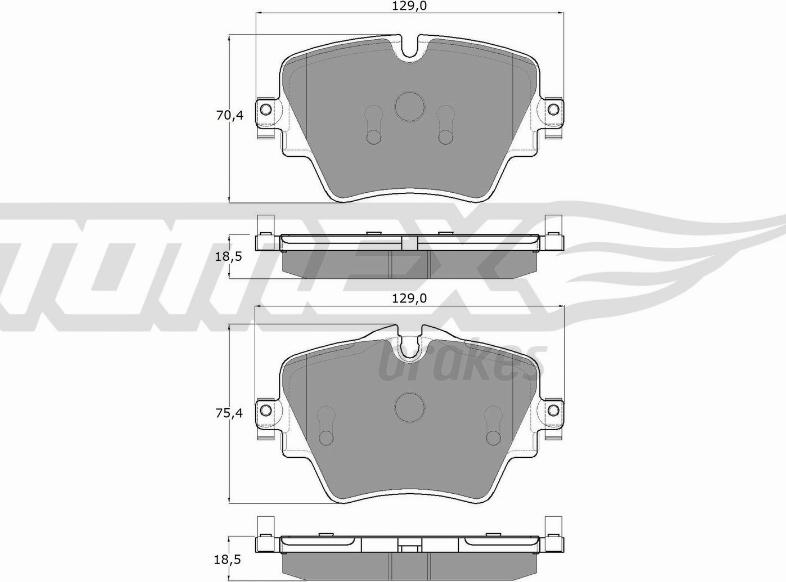 TOMEX brakes TX 18-43 - Тормозные колодки, дисковые, комплект parts5.com