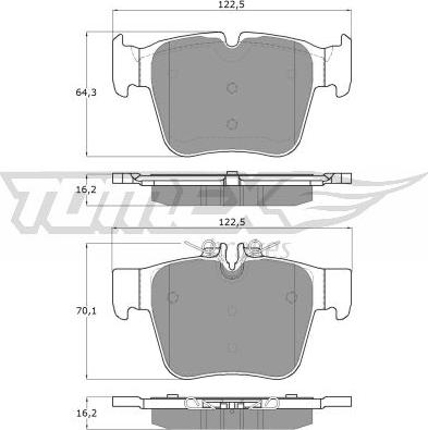 TOMEX brakes TX 18-54 - Тормозные колодки, дисковые, комплект parts5.com