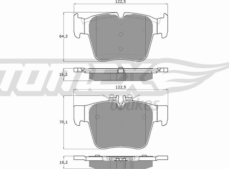 TOMEX brakes TX 18-54 - Тормозные колодки, дисковые, комплект parts5.com