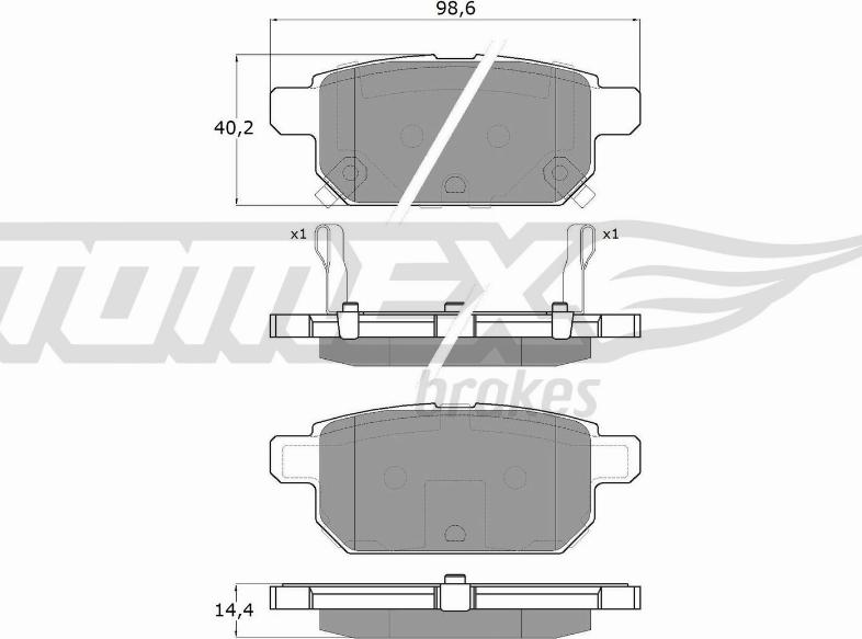 TOMEX brakes TX 18-14 - Тормозные колодки, дисковые, комплект parts5.com