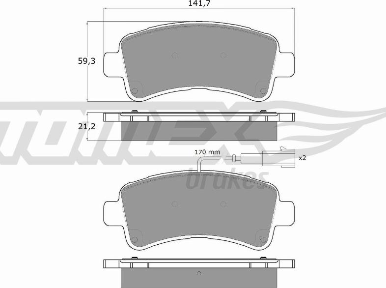 TOMEX brakes TX 18-11 - Тормозные колодки, дисковые, комплект parts5.com