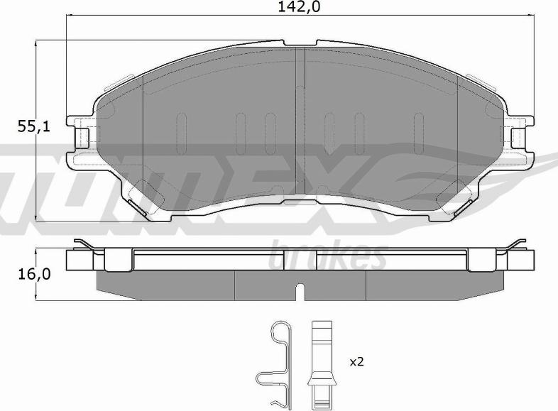 TOMEX brakes TX 18-13 - Тормозные колодки, дисковые, комплект parts5.com