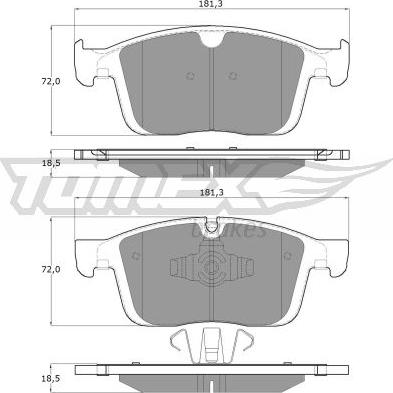 TOMEX brakes TX 18-85 - Тормозные колодки, дисковые, комплект parts5.com