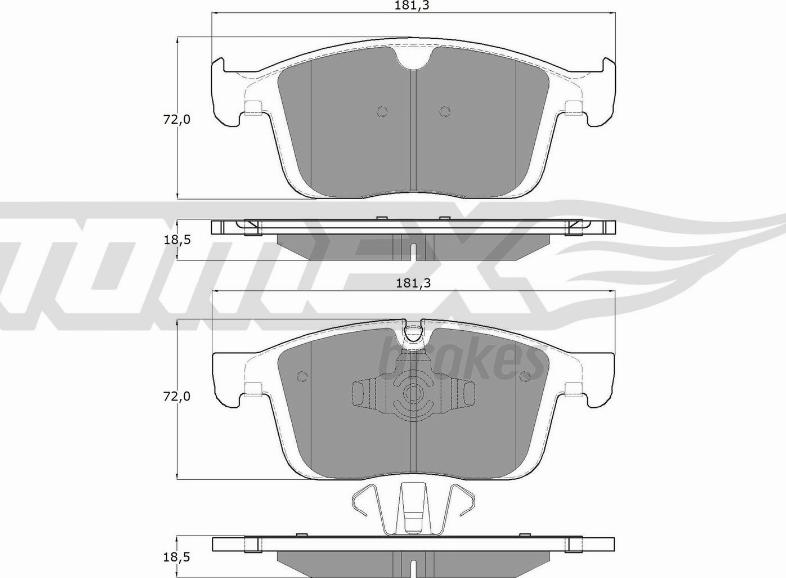 TOMEX brakes TX 18-85 - Тормозные колодки, дисковые, комплект parts5.com