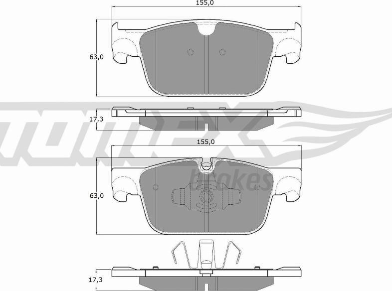 TOMEX brakes TX 18-86 - Тормозные колодки, дисковые, комплект parts5.com