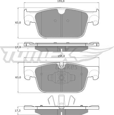 TOMEX brakes TX 18-86 - Тормозные колодки, дисковые, комплект parts5.com